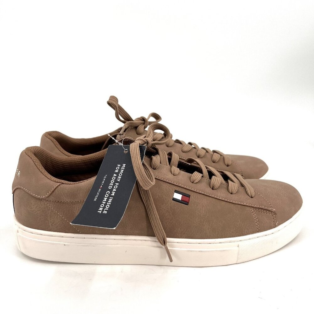Tommy Hilfiger Brecon Cup Sole Sneaker Tan Men'size 12m Lace Up Round Toe Memory